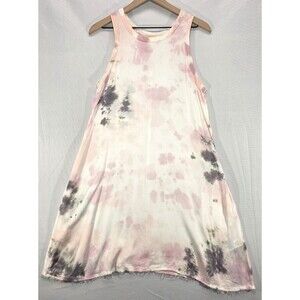 Nation LTD Tank Dress Silky Raw Hem Pink Women's M Fairy Ethereal Boho Festival